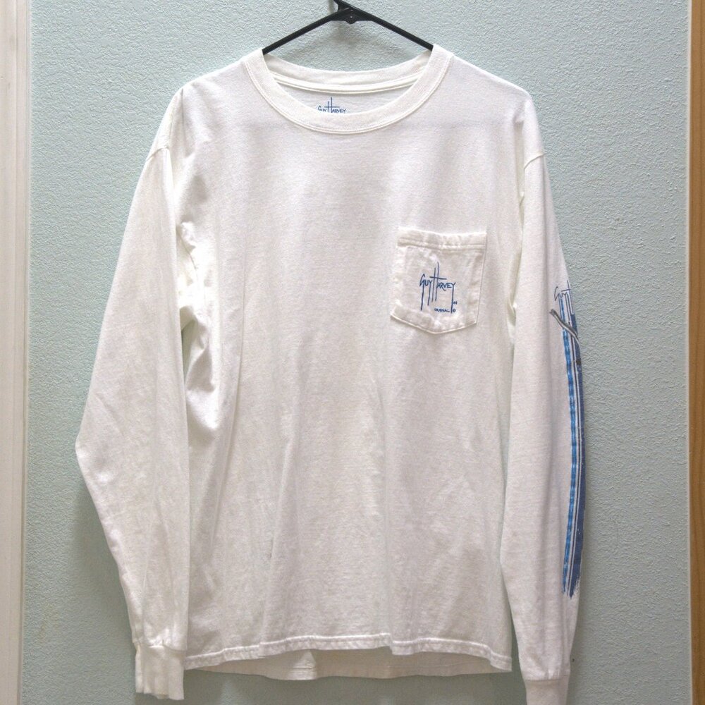 Guy Harvy White Long Sleeve Tee